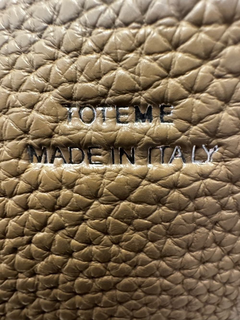 Toteme T-Lock Leather Shoulder Bag Large Taupe Gold Hardware - Picture 2 of 12